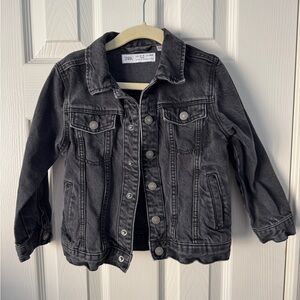 Zara Black Jean Jacket Classic Denim Style